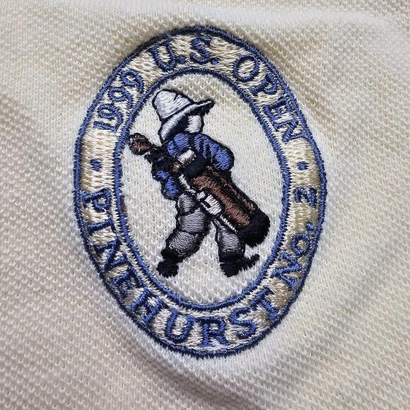 1999 US Open Pinehurst NO.2 Polo Golf Shirt Embroidered Logo Yellow LG Cotton - Picture 1 of 6
